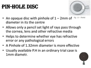Pinhole Application Error Trial Box, trial frame and auxiliary lenses | PDF