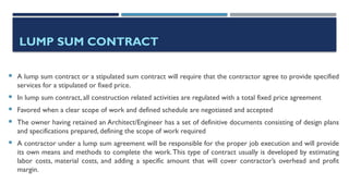 CONTRACTS IN CONSTRUCTION PROJECTS: TYPES | PPTX