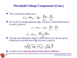 Cmos Vt Formula MOS-transistor-CMOS-Digital-Integrated-Circuits | PPT