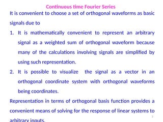 Continous time fourier series notes coep | PPTX