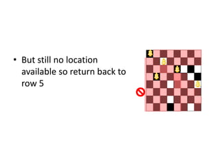 • But still no location
available so return back to
row 5
 