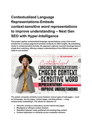 Unlock the Power of Contextualized Language Representations with ...