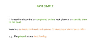 Use of PAST SIMPLE verbs in english. Let's learn | PPTX