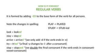 Use of PAST SIMPLE verbs in english. Let's learn | PPTX