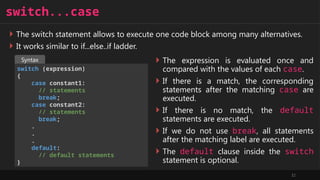 c programming about switch case 💯 (week1) https: ... This the chapter is of fop chapter 3 decision of the c programming | PPTX