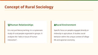 Rural Sociology & Modernization of rural societies | PPTX