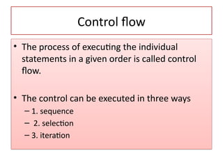 building blocks of algorithm in python - tpoint tech... 3.BUILDING BLOCKS OF ALGORITHMS .pptx