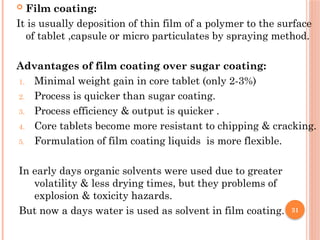 3. Tablet Coating process, defects in tablet coating | PPTX