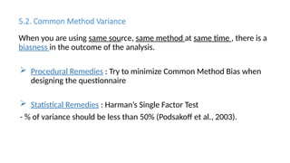 Common Method Variance Color:blue Preparing Quantitative Data for the analysis(SPSS Guide) | PPTX