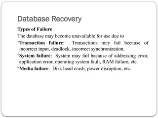System Database Failure Database recovery ensuring data remains reliable and available | PPTX