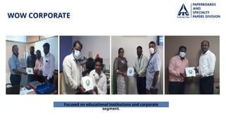 Focused on educational institutions and corporate
segment.
WOW CORPORATE
 