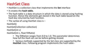 3. The Collection Classes.pdf Various Java methods | PDF