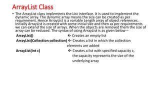 3. The Collection Classes.pdf Various Java methods | PDF