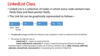 3. The Collection Classes.pdf Various Java methods | PDF