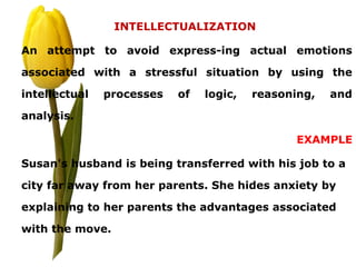 Intellectualization Example 3.1 Defence mechanism.pptx of psychology | PPTX