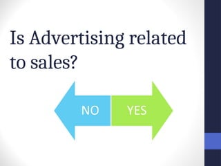Is Advertising related
to sales?
 
