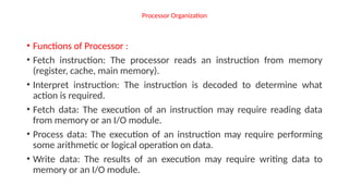 Processor Organization of Computer Organization and Aritcheture | PPTX