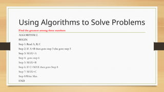 algorithms in maths - lesson 1, flowchart to python... Fundamentals of Algorithm & Flowchart.pptx