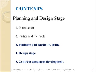 Comprehensive Guide to Planning and Design in Construction Management | PPT
