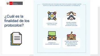 Aplicación
de
la
Ley
N°
29988 AA
¿Cuál es la
finalidad de los
protocolos?
 