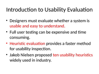 Comprehensive Guide to Usability Evaluation and Heuristic Analysis | PPTX