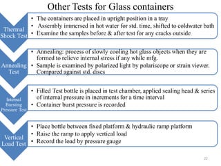 Cold Container Test Quality Control: Quality control test for containers, rubber closures ...