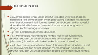 UNDERSTANDING OF DISCUSSION TEXT FOR 12 GRADER | PPTX