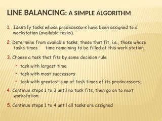 Line Balancing in Production & Assemblyy | PPTX
