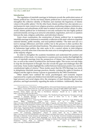 Political Analysis of Islamic Law on Interfaith Marriage Regulation in ...