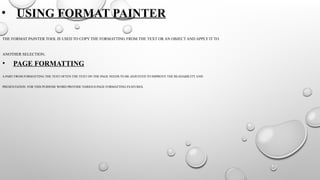Comprehensive Guide to Microsoft Word Formatting and Tools | PPTX