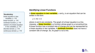 Lesson three Linear Function in grade 9 math | PPTX