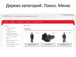 Дерево категорий. Поиск. Меню
 