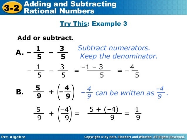 3 2 adding and subtracting rational numbers lesson