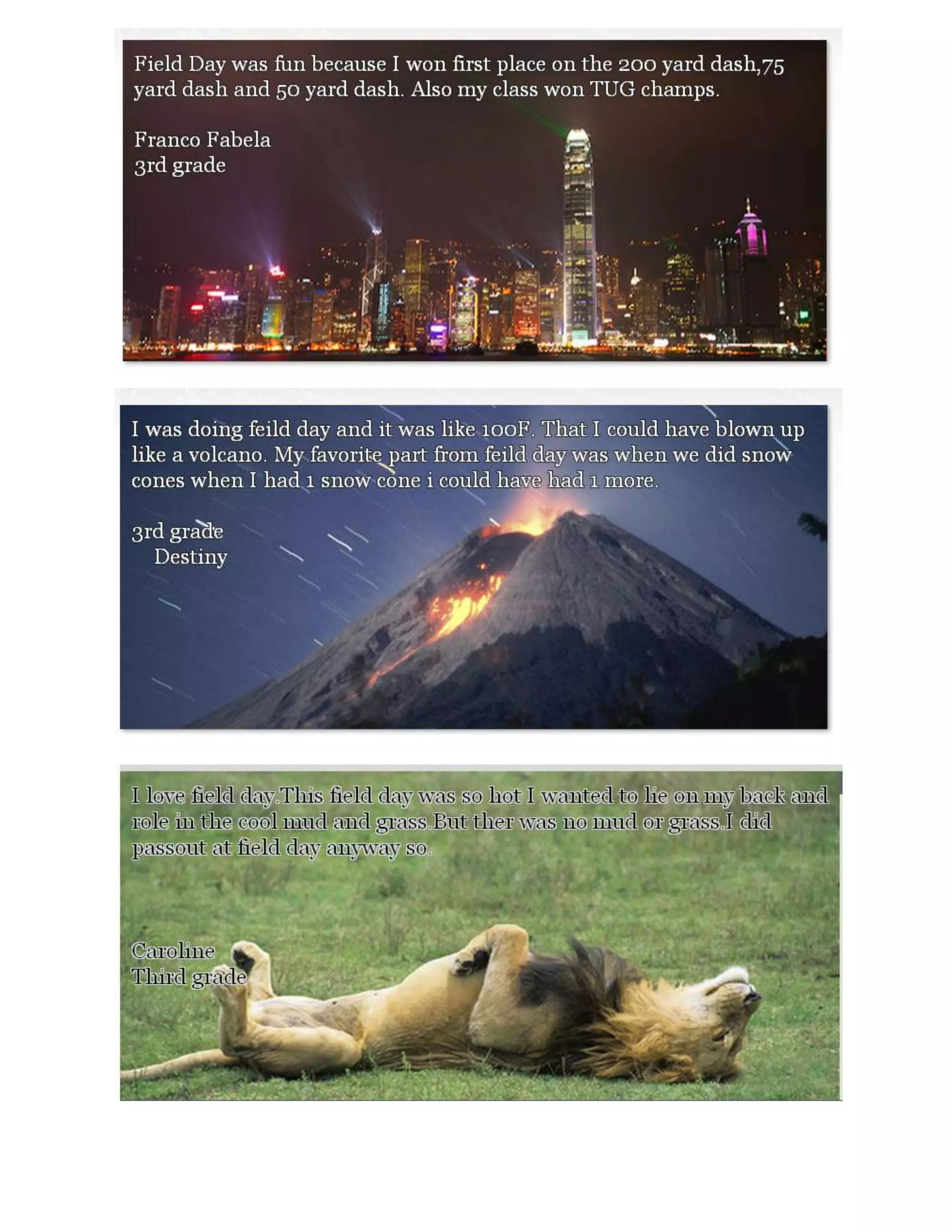 Quick Write about Field Day: 3.2