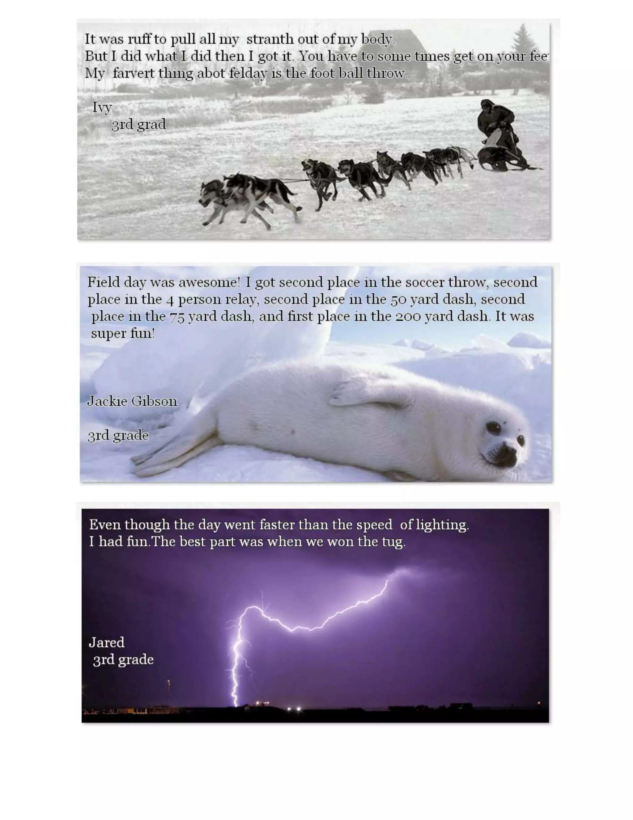 Quick Write about Field Day: 3.2