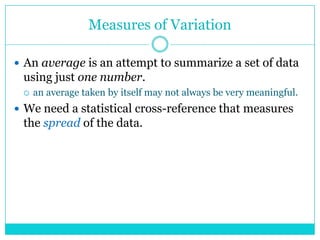 3.2 measures of variation | PPT