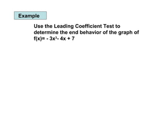 3 2 Polynomial Functions And Their Graphs | PPT