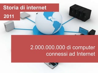 Storia di internet
2011




           2.000.000.000 di computer
                 connessi ad Internet
 