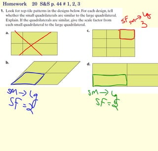 Homework 20 S&S p. 44 # 1, 2, 3