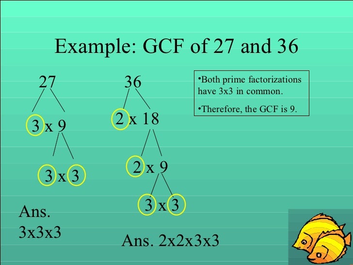 What Is The Gcf Of 18 And 27 3 3