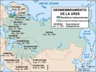 DESMEMBRAMIENTO
   DE LA URSS
   Repúblicas independientes
  Comunidad de Estados Independientes
 