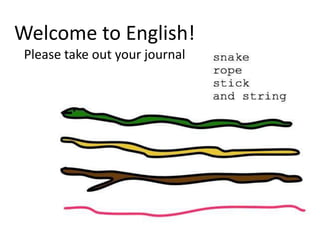 Welcome to English!Please take out your journal 