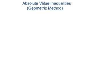 Absolute Value Inequalities
(Geometric Method)
 