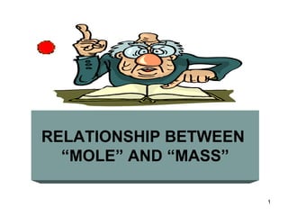 RELATIONSHIP BETWEEN
  “MOLE” AND “MASS”

                       1
 