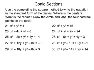 3.3 conic sections circles | PPT