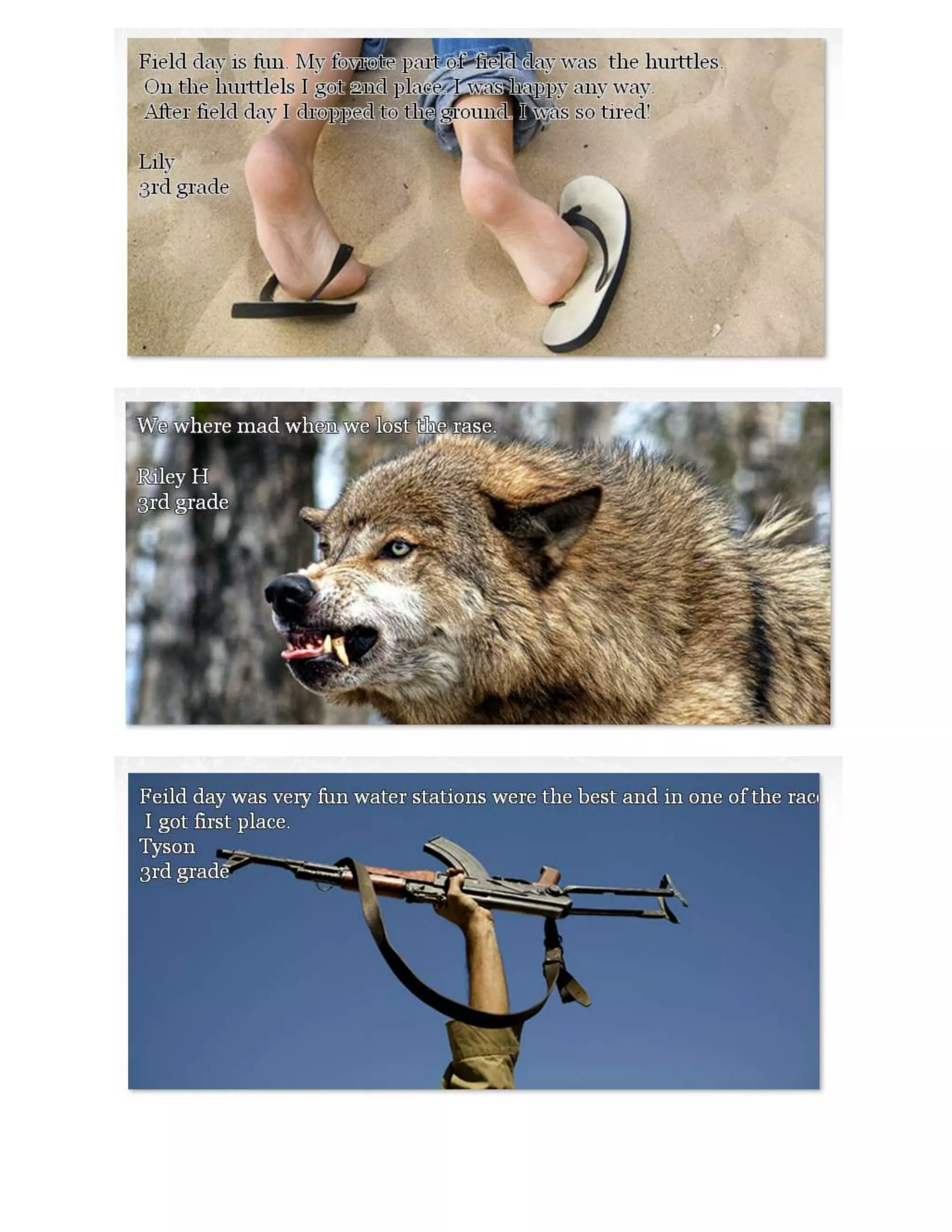 Quick Write about Field Day: 3.3