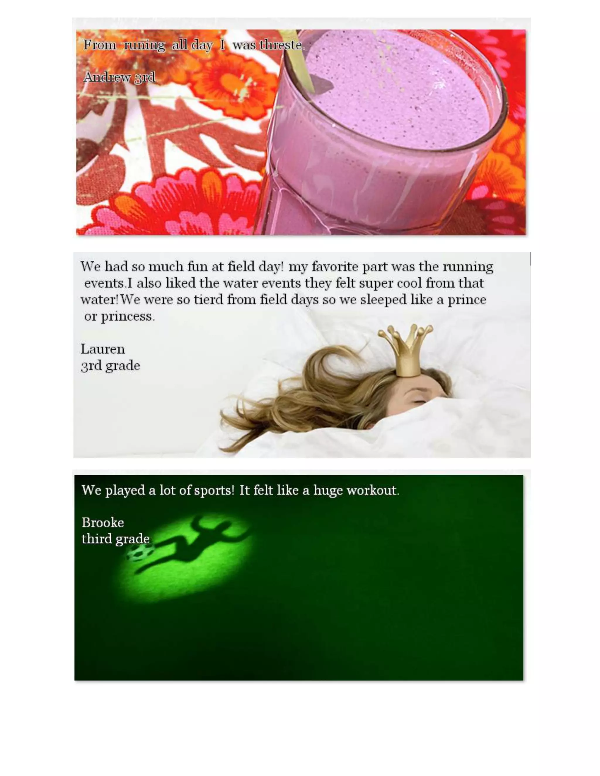 Quick Write about Field Day: 3.3