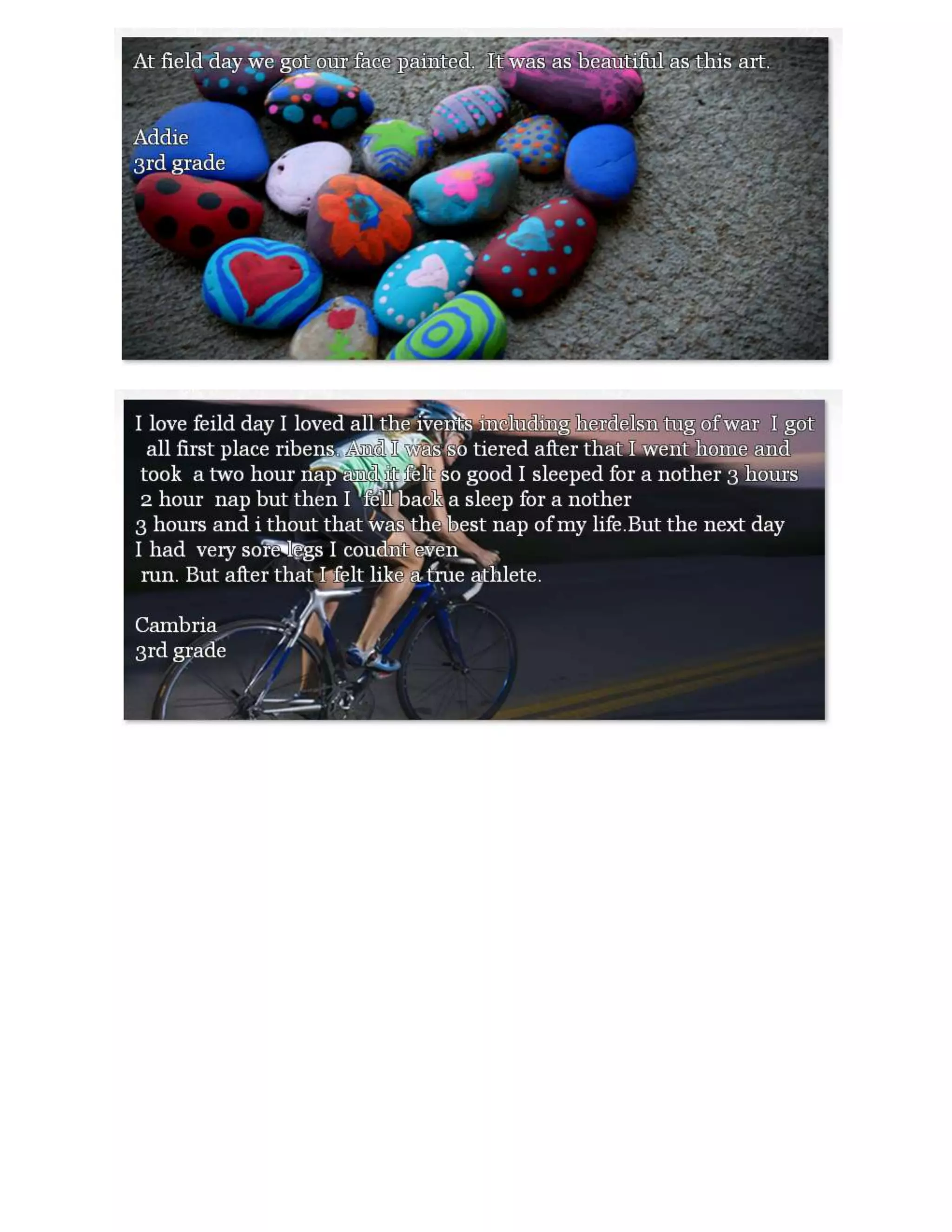 Quick Write about Field Day: 3.3