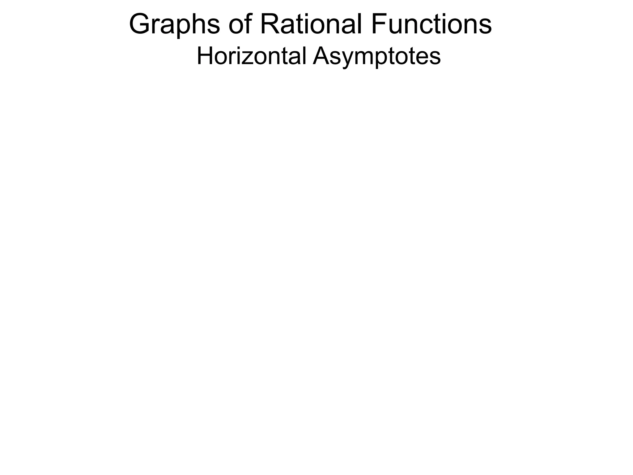 Graphs of Rational Functions
Horizontal Asymptotes
 