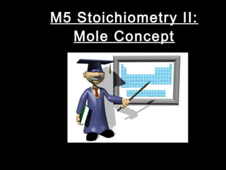 M5 Stoichiometry II:M5 Stoichiometry II:
Mole ConceptMole Concept
 